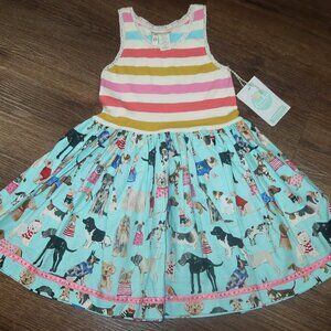 NWT Girls Laura Kae Designs Matilda Jane Upcycled Conversion Dress Puppies sz 4
